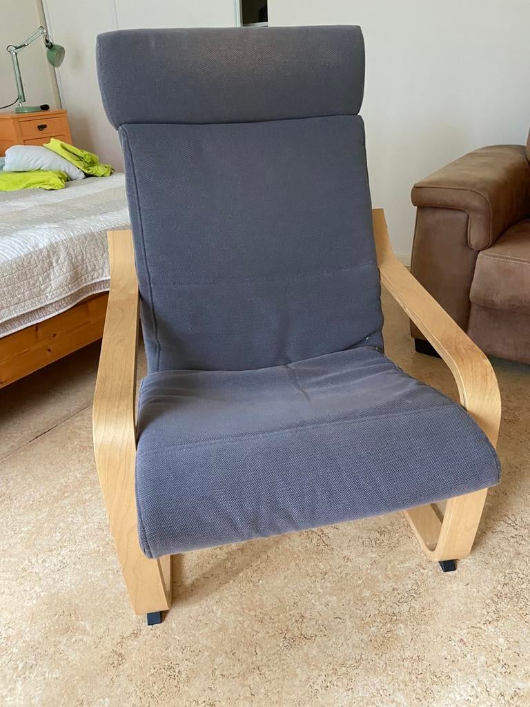 Fauteuil Poang Ikea grijs, Ophalen, 75 tot 100 cm, 50 tot 75 cm