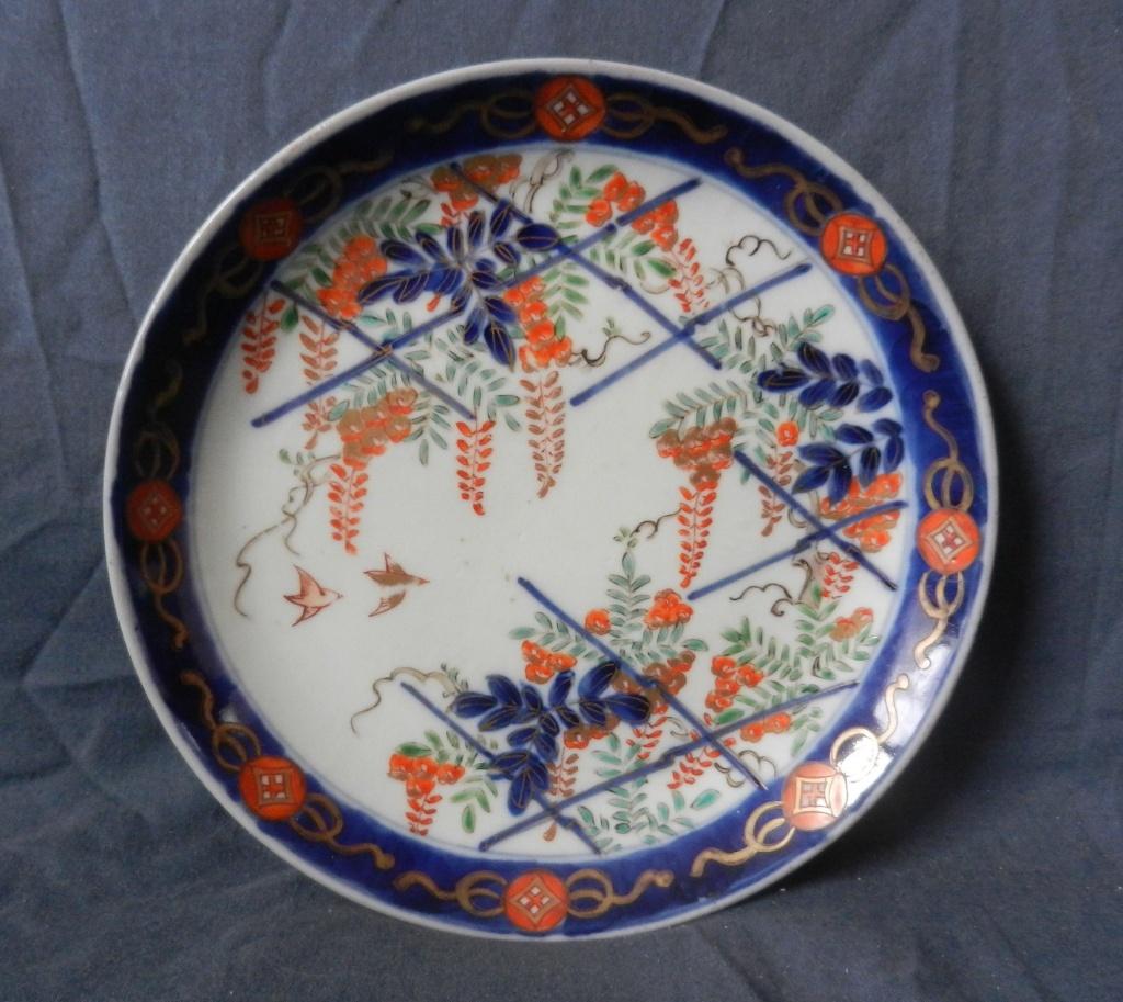 Porselein bord Imari decor wisteria Yamatoku Japan ca. 1910, Ophalen of Verzenden