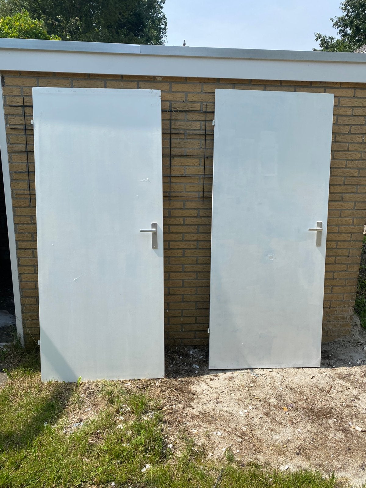 GRATIS 2 opdekdeuren 201x85,5, Ophalen, Gebruikt, Binnendeur, 200 tot 215 cm