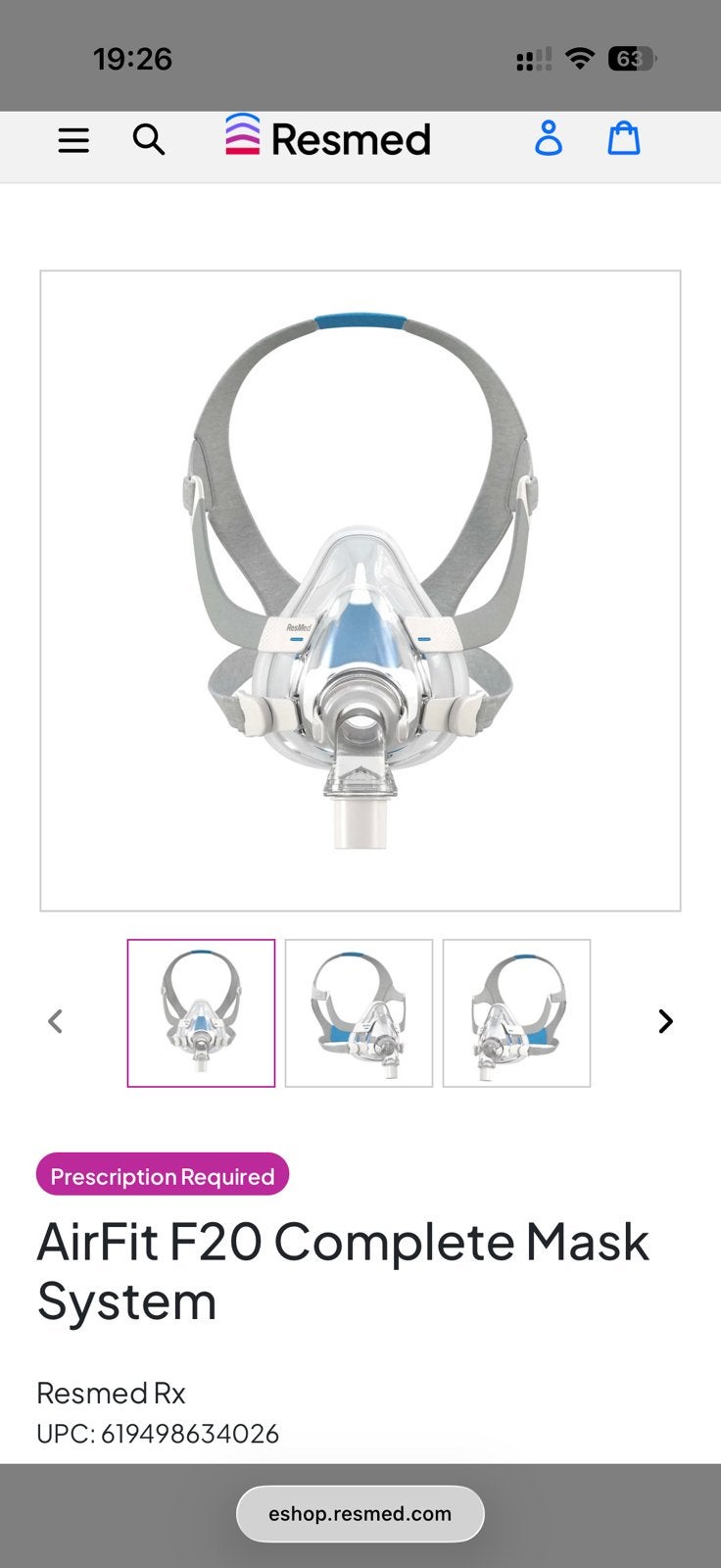 GEZOCHT! Resmed AirFit of Airtouch F20 / Maat Large, Diversen, Ophalen, Nieuw