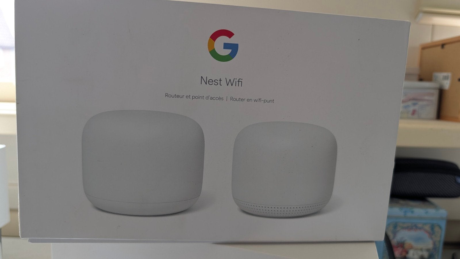 Google Nest Wifi Router + Speaker (2x 2-pack), Ophalen of Verzenden, Gebruikt, Router met modem, Google Wifi