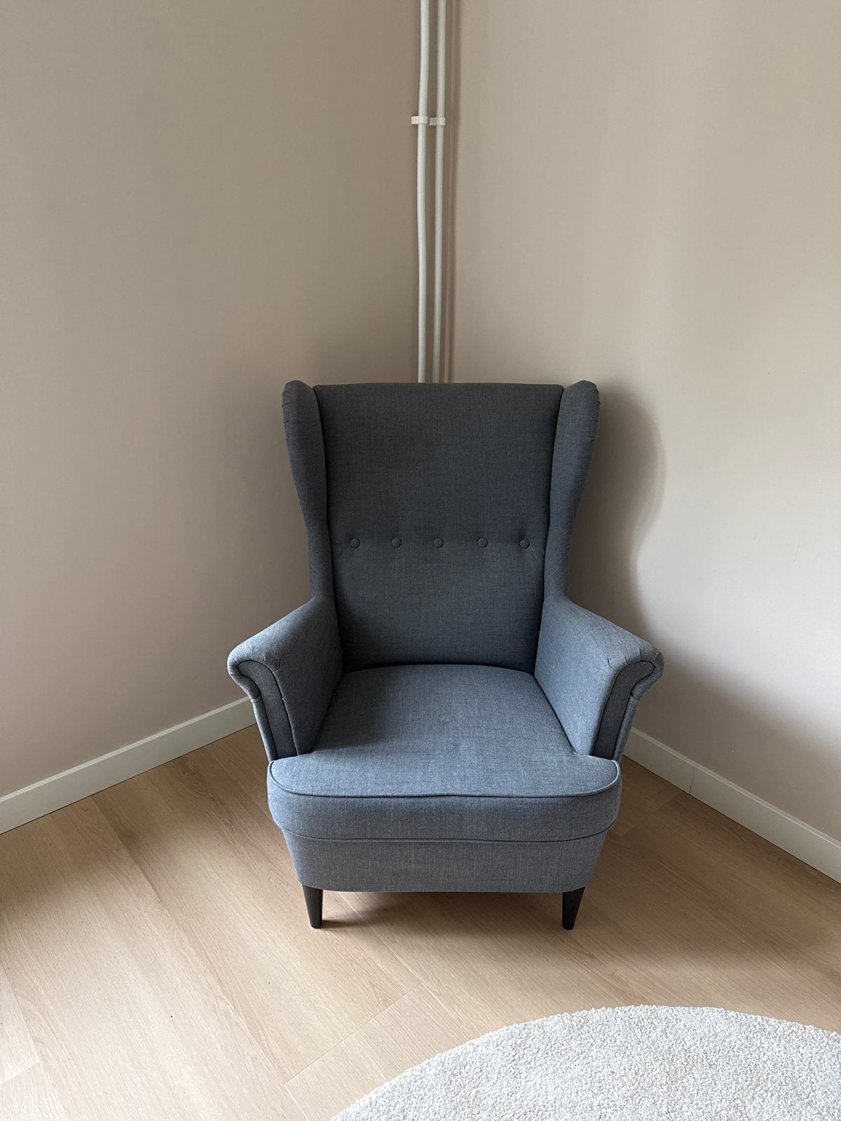 Ikea Strandmon grijs, Huis en Inrichting, Fauteuils, Ophalen, Gebruikt, Stof, 75 tot 100 cm