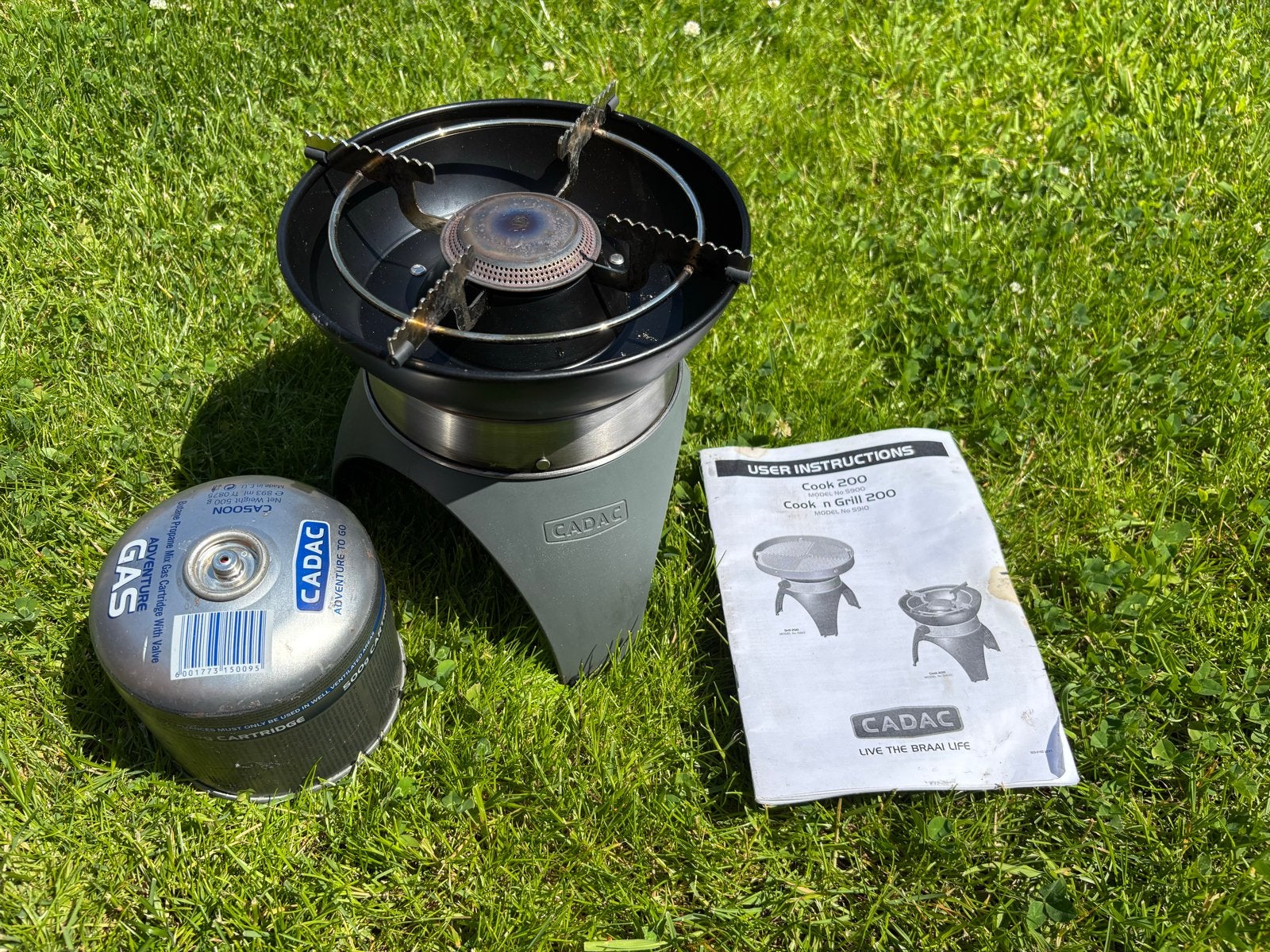 Cadac Cook 200 gasbrander met gasfles en draagtas, Caravans en Kamperen, Kampeeraccessoires, Ophalen, Zo goed als nieuw