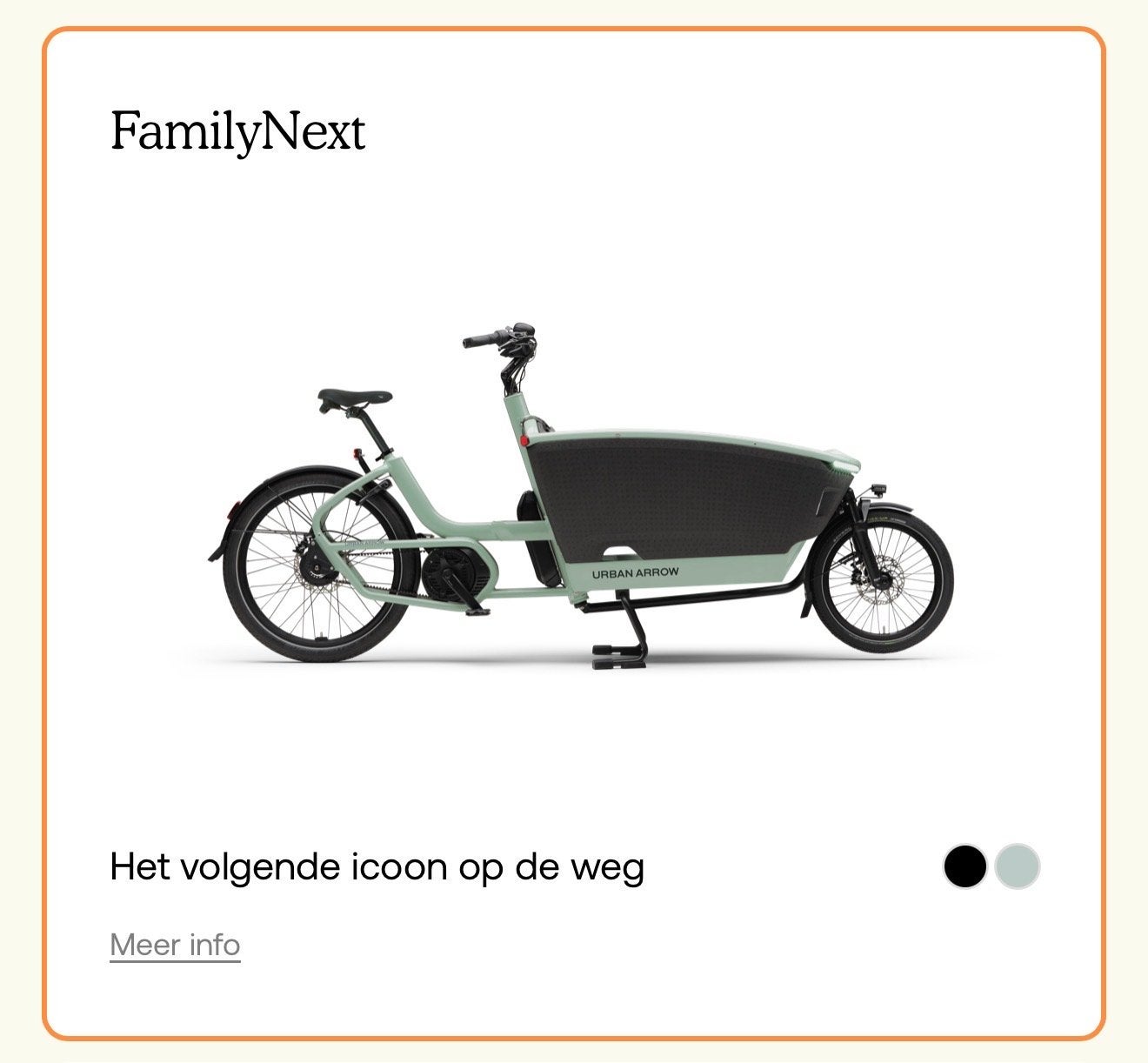 Urban Arrow FamilyNext Bakfiets - Zo goed als nieuw, Elektrisch, Zo goed als nieuw, 2 kinderen, Schijfrem