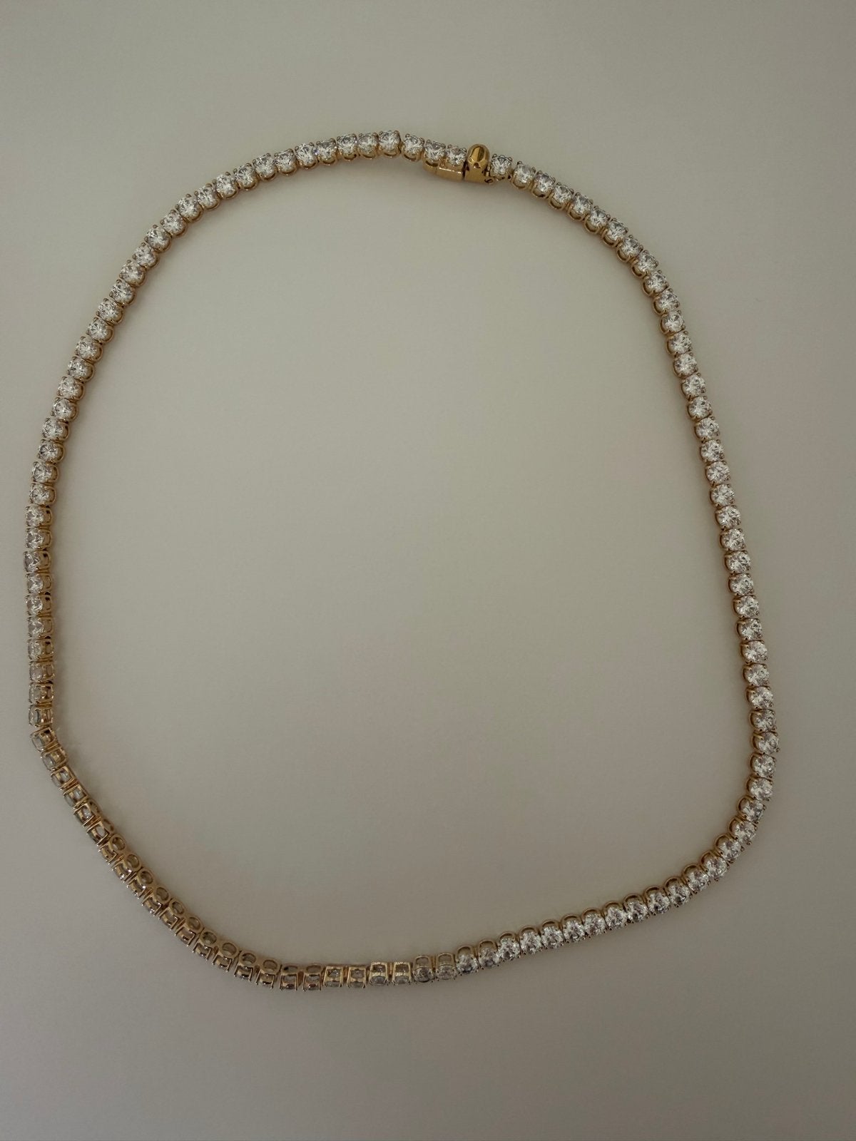 Swarovski matrix collier goud M, Ophalen of Verzenden, Zo goed als nieuw, Goud, Met edelsteen