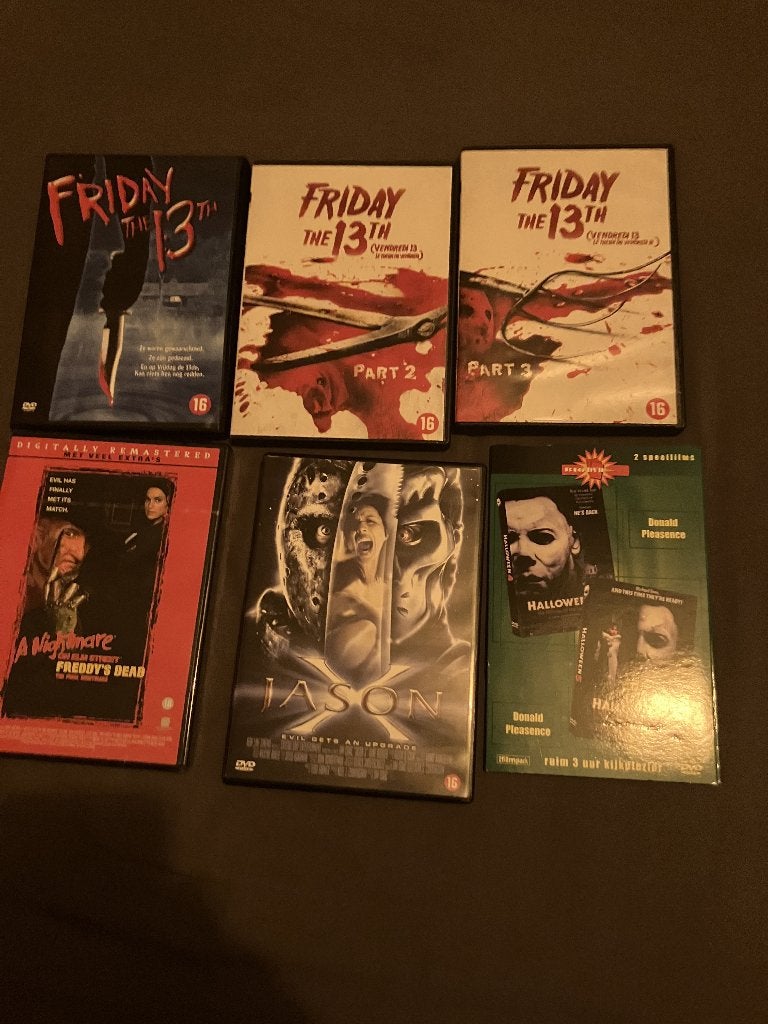 DVD pakket Halloween / Friday the 13th / Nightmare on Elm st, Vanaf 16 jaar, Verzenden, Gebruikt, Engels