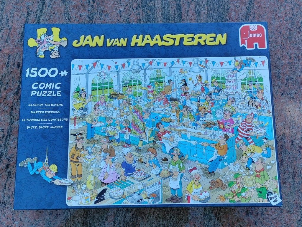 Jan van Haasteren 1500 legpuzzel Taarten Toernooi, Ophalen, 500 t/m 1500 stukjes, Zo goed als nieuw, Legpuzzel