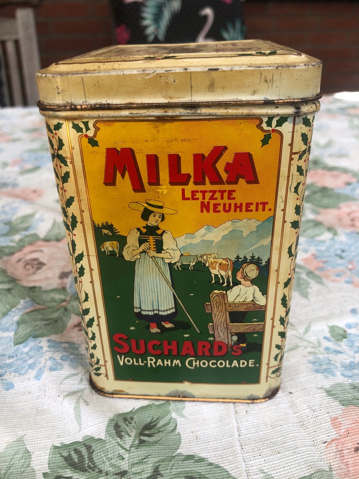 Antieke Milka Suchard Cacao Blik - Zeldzaam Verzamelobject, Ophalen of Verzenden, Gebruikt, Overige, Overige merken