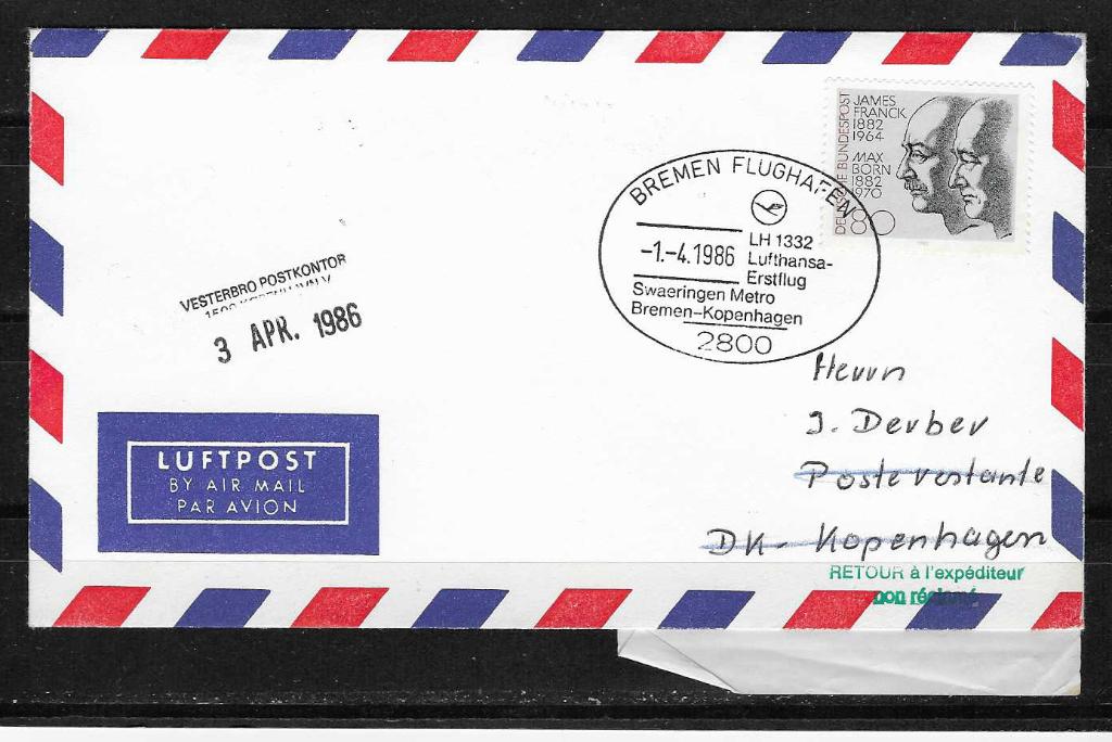 Luchtpost-22, Ophalen of Verzenden, Gestempeld, Vliegtuigen