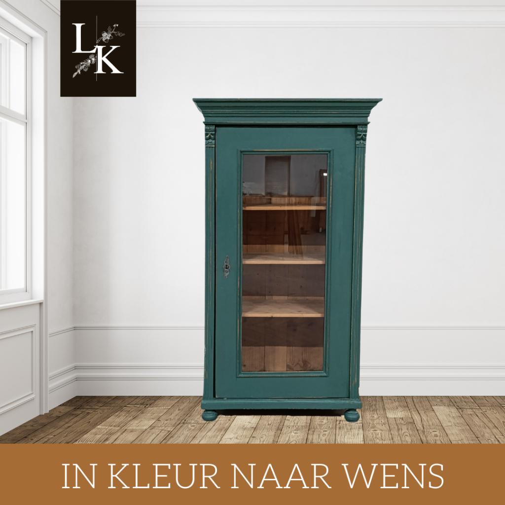 Landelijke klassieke vitrinekast, eendeurskast, linnenkast, Ophalen of Verzenden