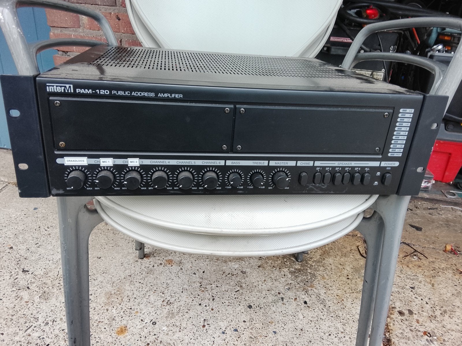 Inter-M PAM-120 Public Address Versterker 120W, Audio, Tv en Foto, Versterkers en Receivers, 120 watt of meer, Ophalen, Overige merken