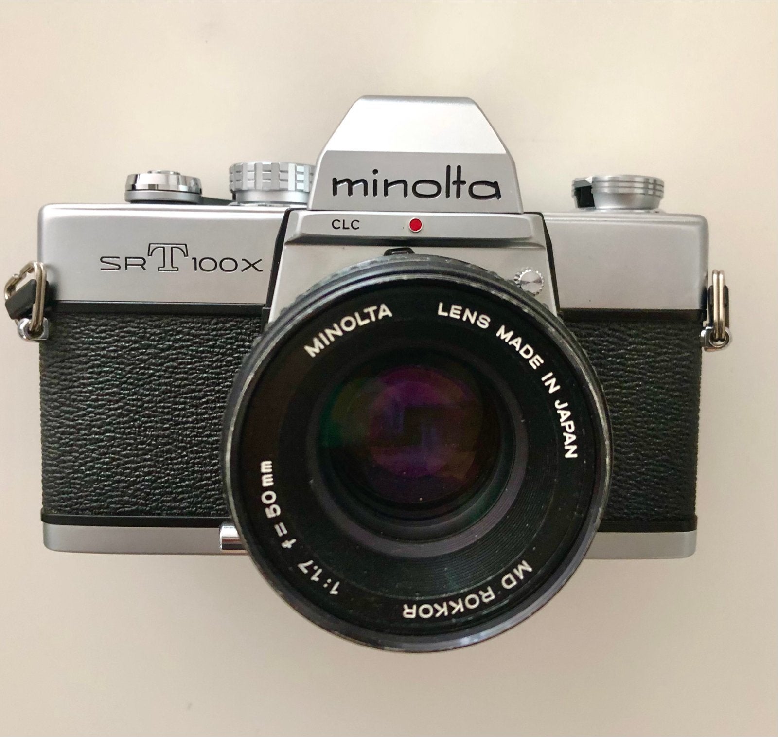 Minolta SRT100X Spiegelreflexcamera met MD Rokkor 50mm lens, Ophalen of Verzenden, Zo goed als nieuw, Spiegelreflex, Minolta