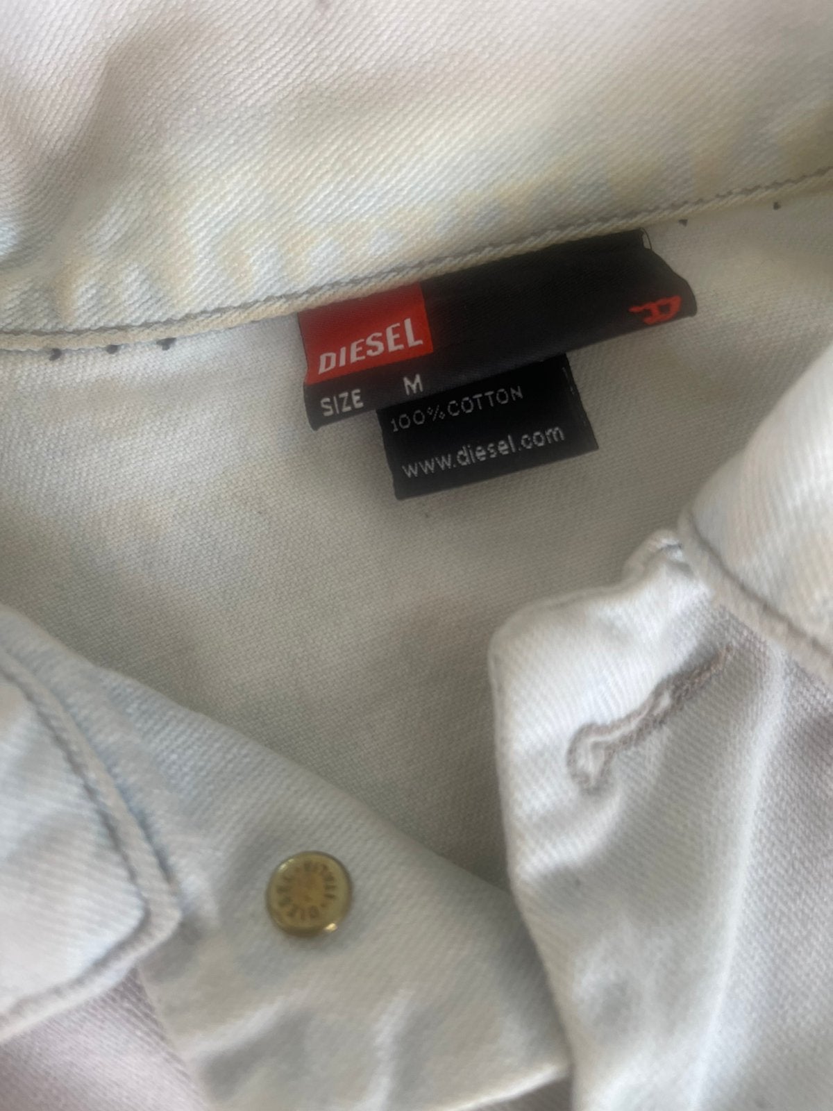Diesel Jeansjack - lichtblauw met patches - Maat M, Kleding | Dames, Ophalen of Verzenden, Blauw, W28 - W29 (confectie 36)