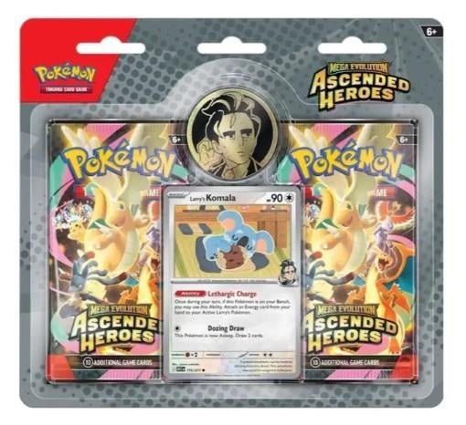 Pokemon Ascended Heroes 2 Pack Blister Larry’s Komala, Ophalen of Verzenden, Nieuw