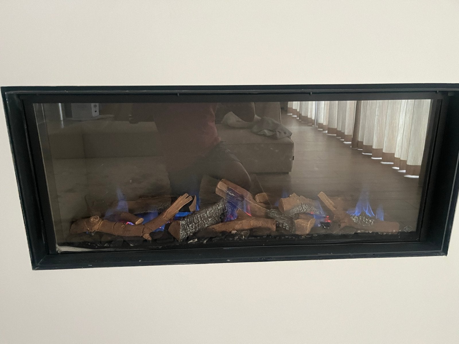 DRU Gas openhaard - 108 cm breed, 45 cm hoog, Ophalen, Gebruikt, Inbouwhaard, Gashaard