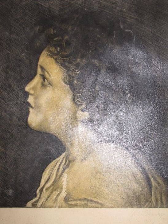 Jong meisje, Antiek en Kunst, Kunst | Schilderijen | Klassiek, Verzenden, Klassiek, Portret of Personen, Papier