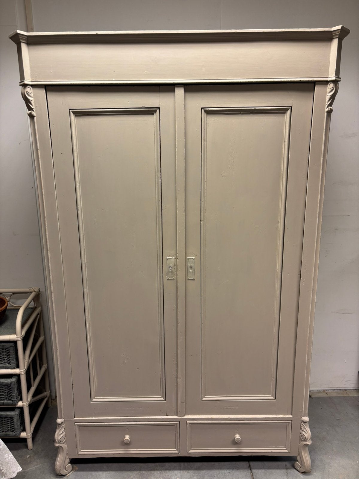 Brocante kledingkast SALE, Huis en Inrichting, Kasten | Kledingkasten, Studio Larilo, 100 tot 150 cm, Met lade(s), 150 tot 200 cm