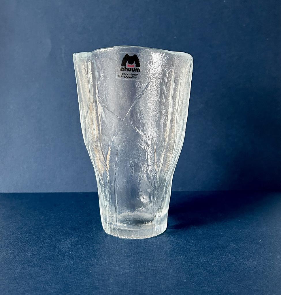 Vintage glazen vaas Muurla, handmade in Finland, Antiek en Kunst, Antiek | Glas en Kristal, Ophalen of Verzenden