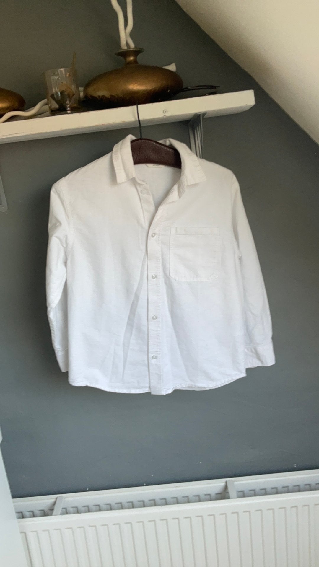 Katoenen blouse 134, Ophalen of Verzenden, Zo goed als nieuw, Jongen of Meisje, Overhemd of Blouse