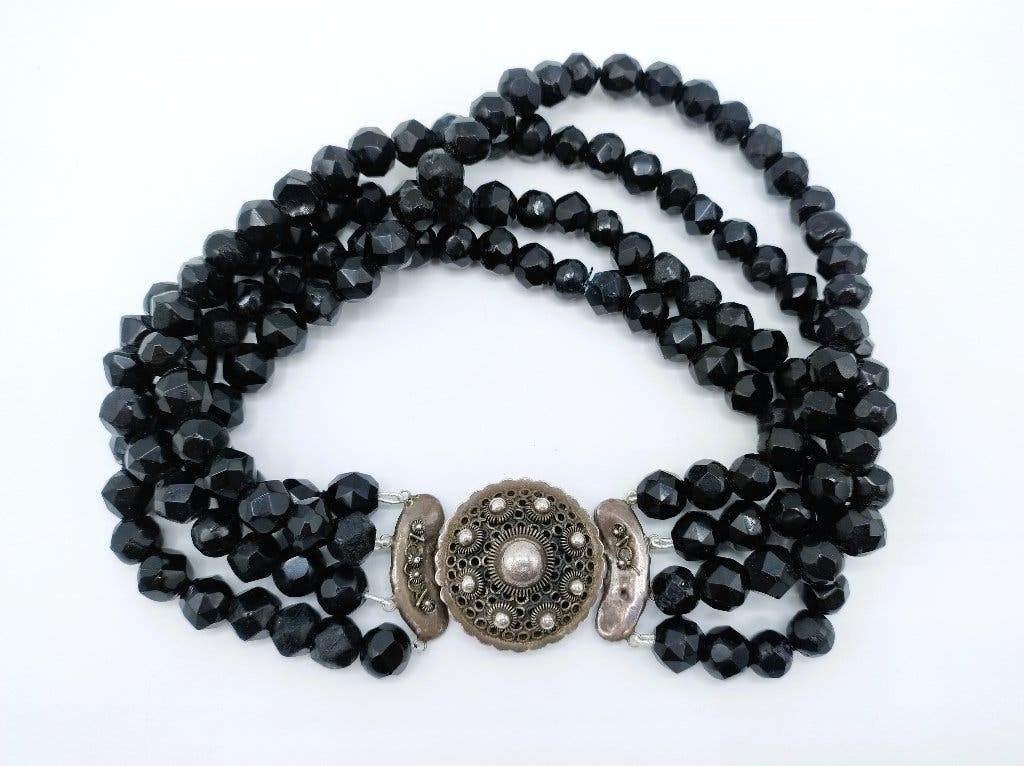 Gitten ketting met zilveren slot, ca. 1900, Sieraden, Tassen en Uiterlijk, Gebruikt, Info@zilverwebsite.nl, Verzenden, Zilverwebsite.nl