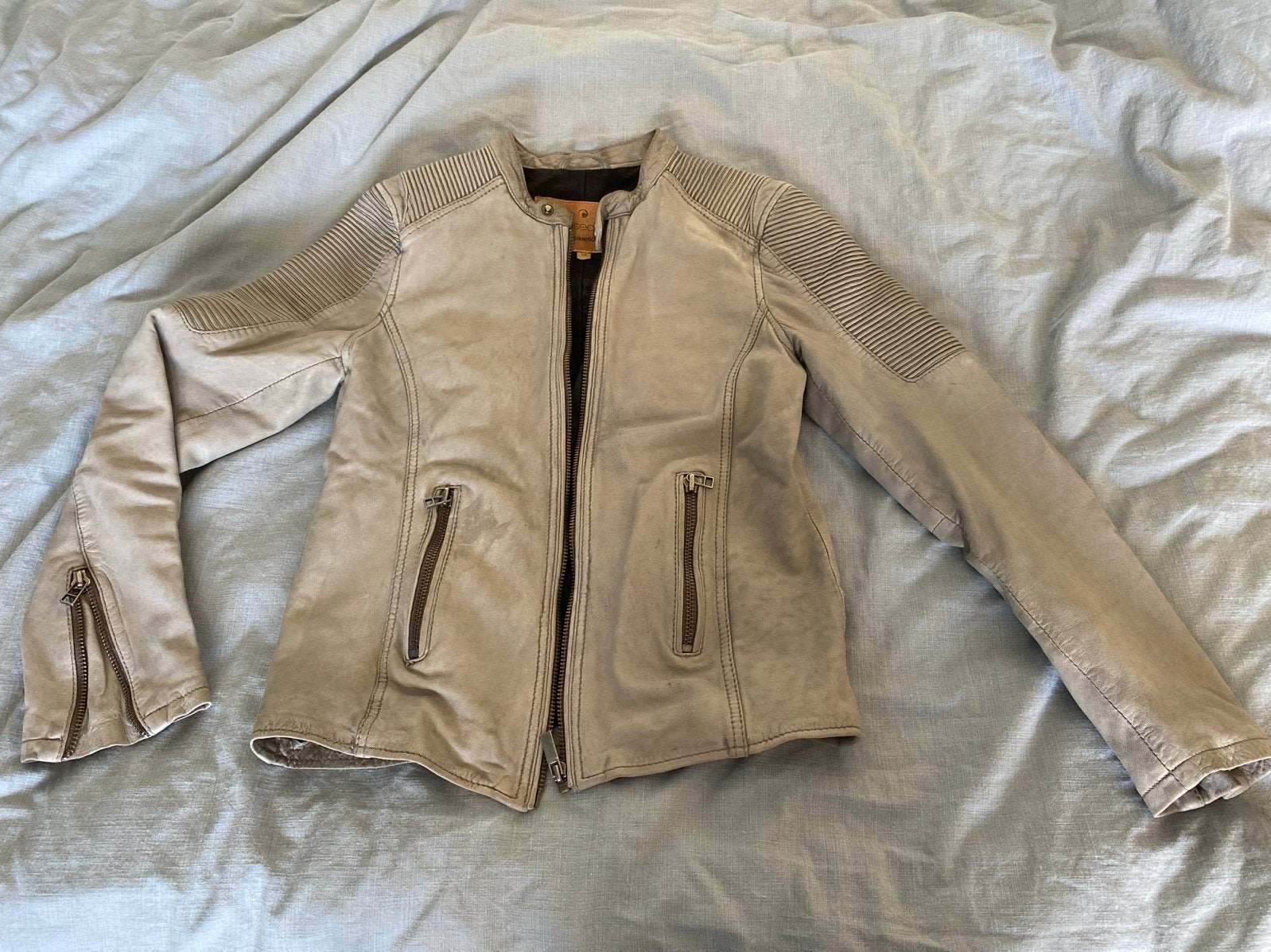 Goosecraft Biker 508 leren jas maat M, Kleding | Dames, Ophalen of Verzenden, Gedragen, Maat 38/40 (M), Beige