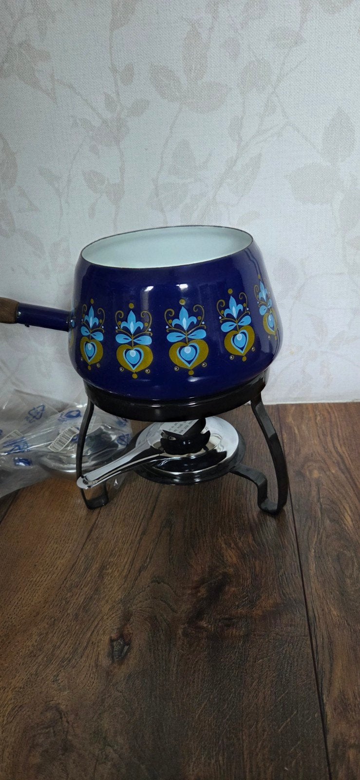 Vintage Fonduepan, Witgoed en Apparatuur, Fonduesets, Ophalen of Verzenden, Zo goed als nieuw, Brander, Fonduepan