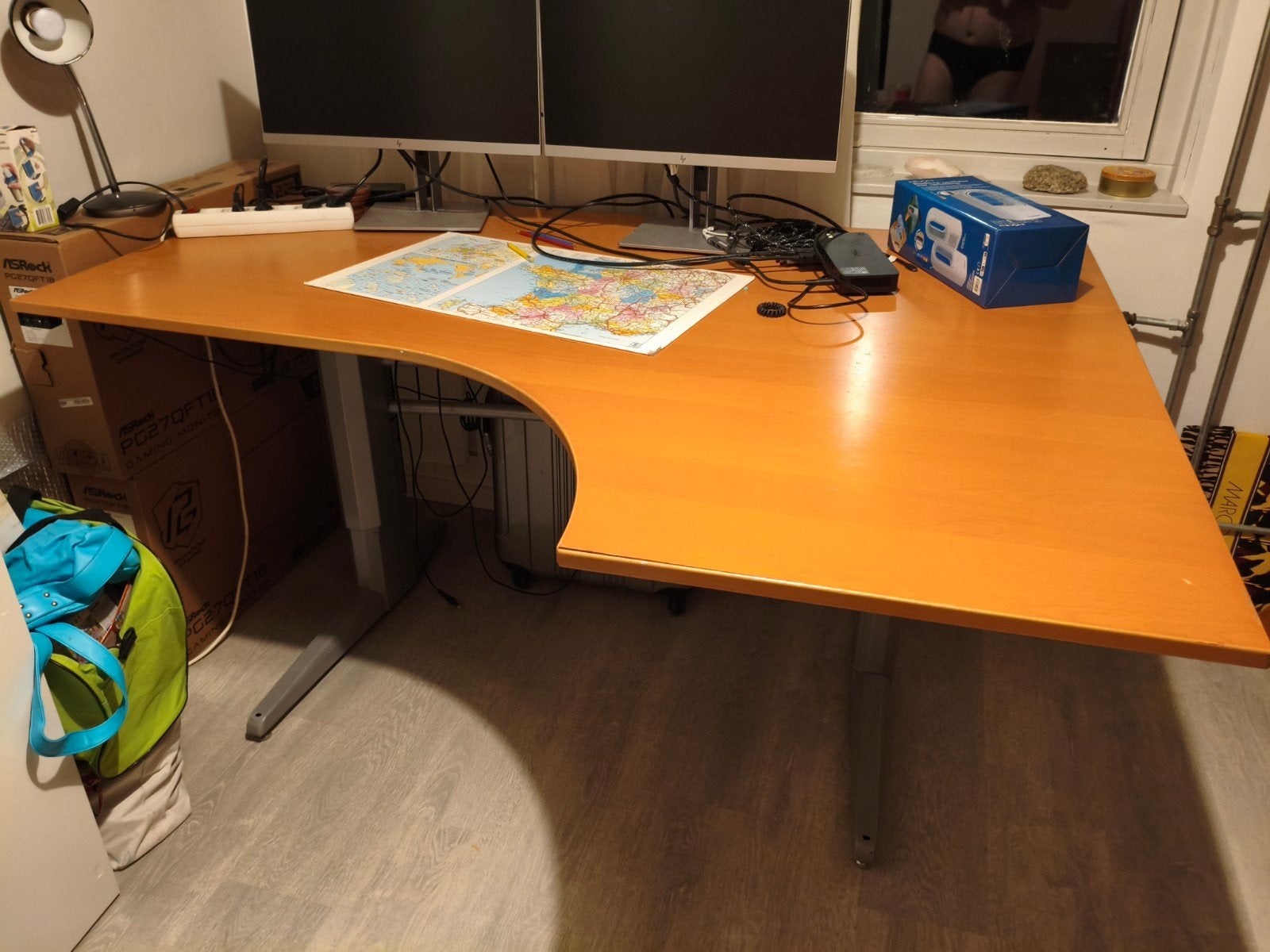 Elektrisch Verstelbaar Hoekbureau 160x120cm, Ophalen, Elektrisch