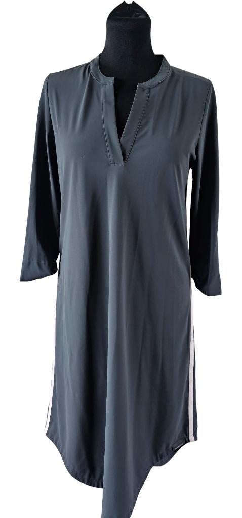 blauw travelstof jurkk van Penn & ink maat 36 (3524), Blauw, Ophalen of Verzenden, Knielengte, Maat 36 (S)