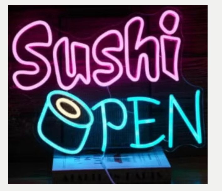 LED lamp neon stijl Sushi Open (39.4x30cm)