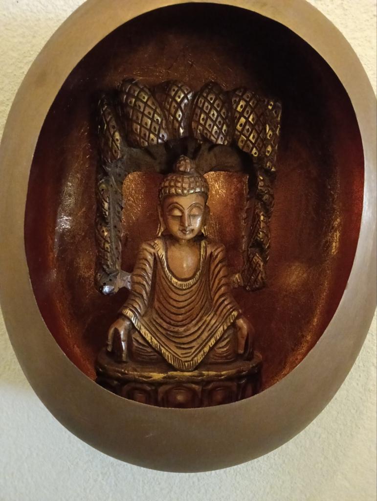 Boeddha beeld in decoratieve schaal, Ophalen of Verzenden, Gebruikt