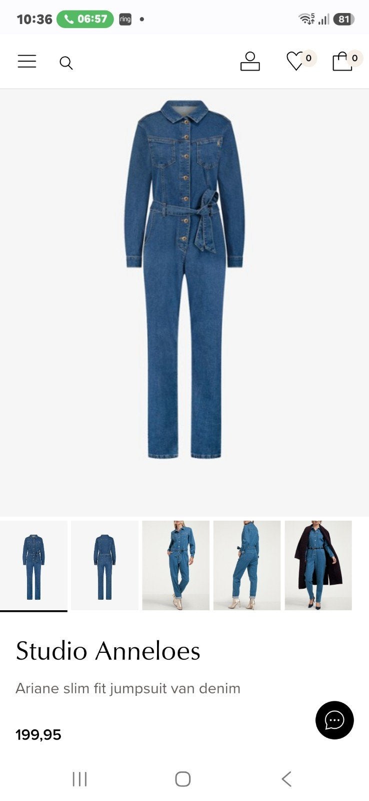 Studio Anneloes spijkerpak Ariane slim fit jumpsuit L, Kleding | Dames, Studio Anneloes, Maat 42/44 (L), Nieuw, Verzenden