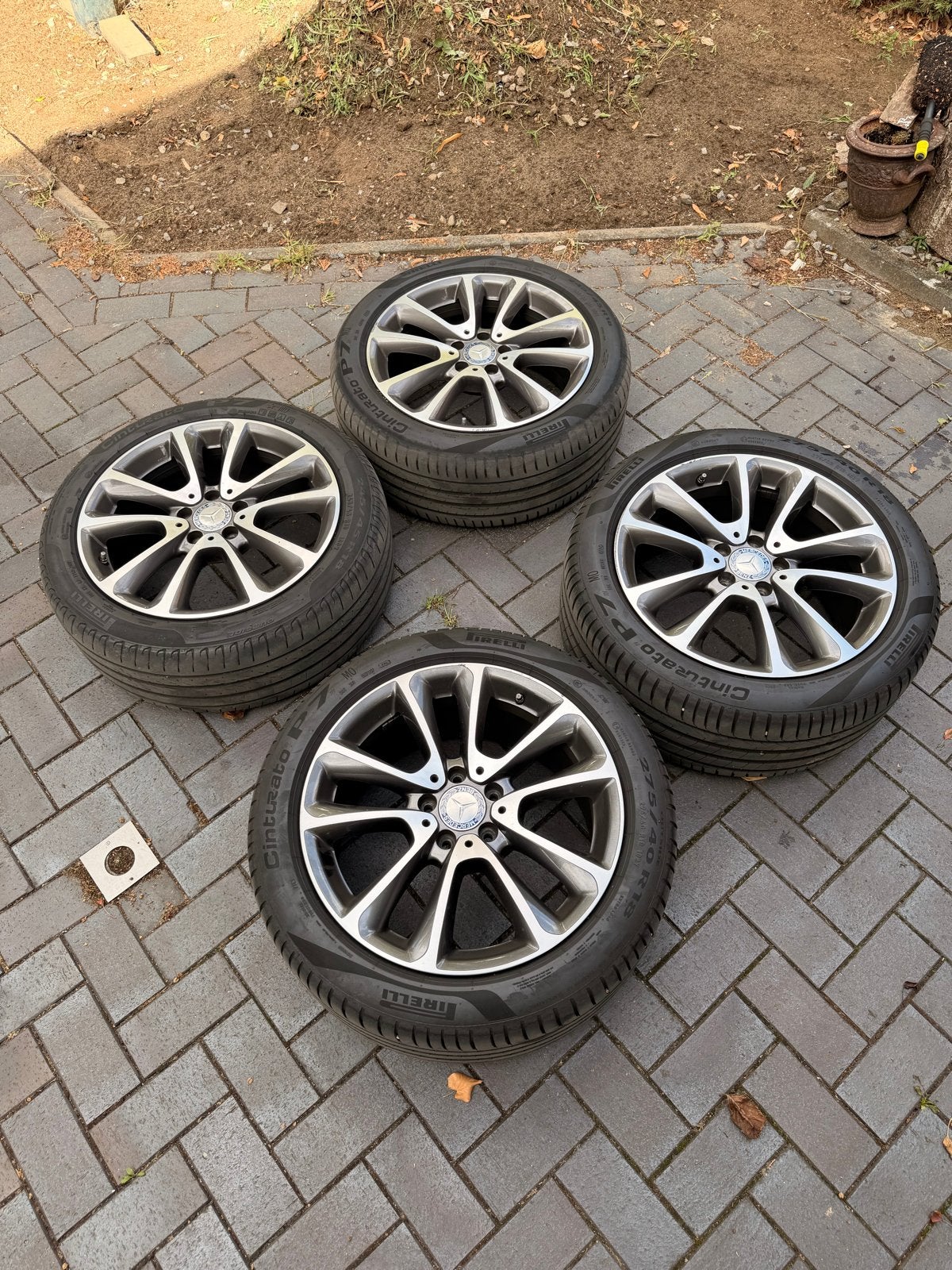 Mercedes-Benz 18 inch velgen met breedset zomerbanden, Ophalen, 18 inch, Gebruikt, 275 mm