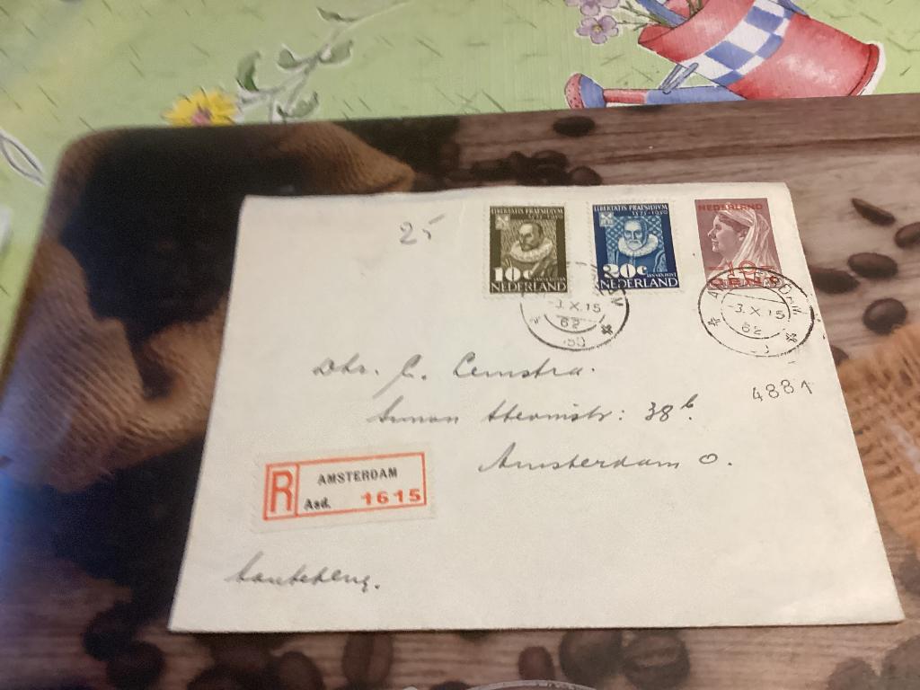 No1208 E3 met dagtekenstempel 3-10-1950 Amsterdam aangeteken, Postzegels en Munten, Postzegels | Eerstedagenveloppen, Ophalen
