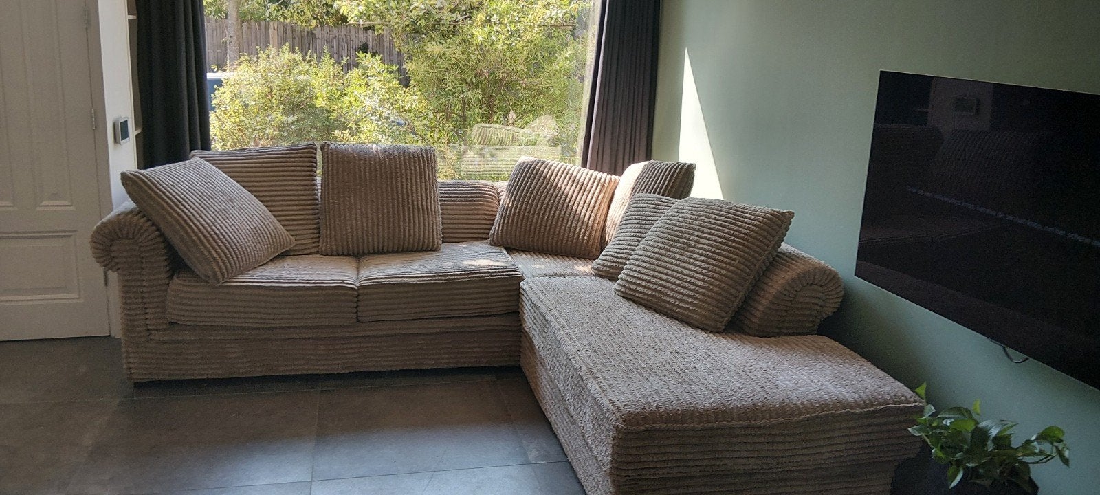 Rofra Hoekbank Sacramento Corner Arm Links Ottoman Rechts, Ophalen, 250 tot 300 cm, Hoekbank, Zo goed als nieuw