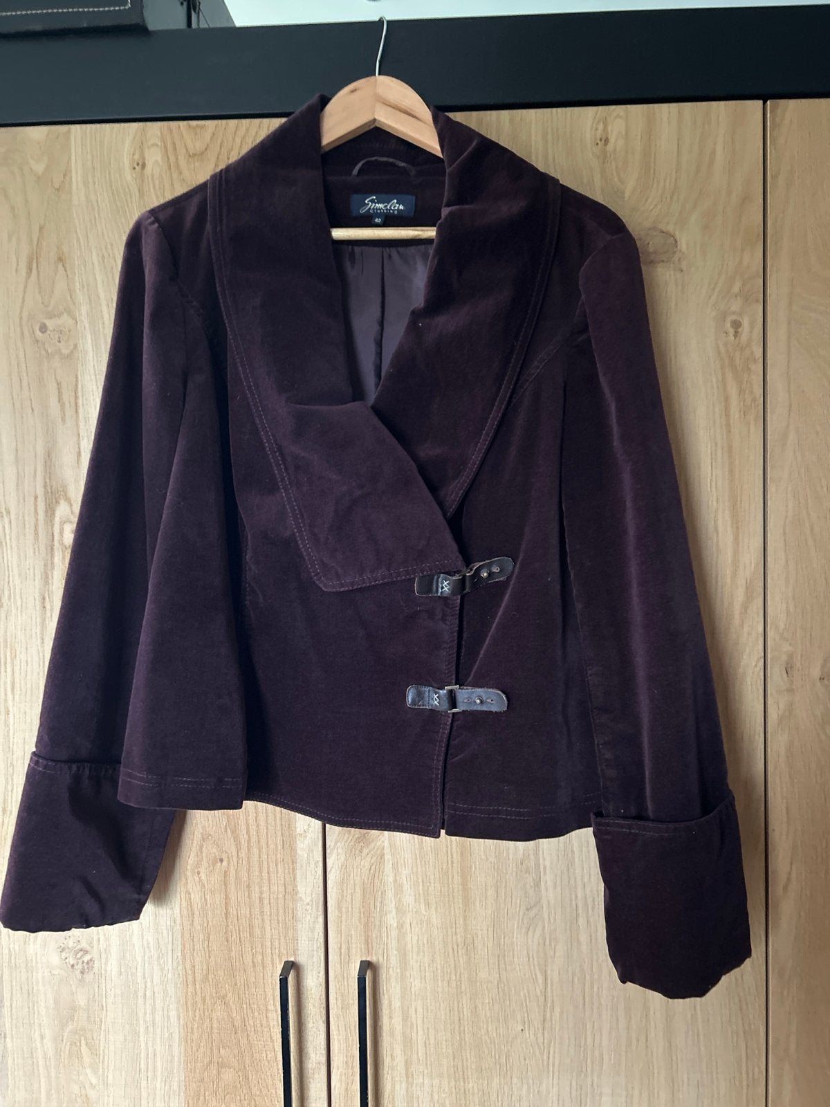Simclan fluwelen jasje maat 42 bruin/aubergine., Kleding | Dames, Ophalen of Verzenden, Zo goed als nieuw, Maat 42/44 (L), Bruin