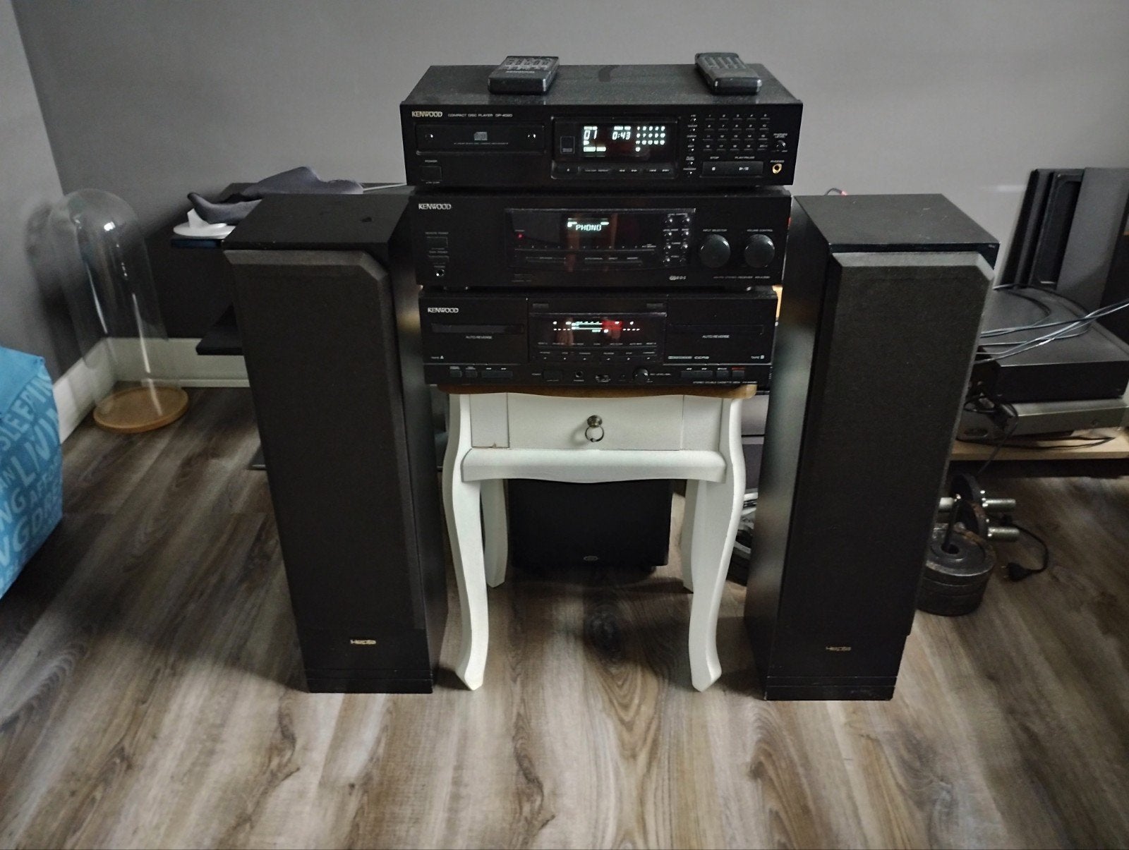 Retro Kenwood receiver cd cassette + remote + speakers, Audio, Tv en Foto, Stereo-sets, Gebruikt, Losse componenten, Tuner of Radio