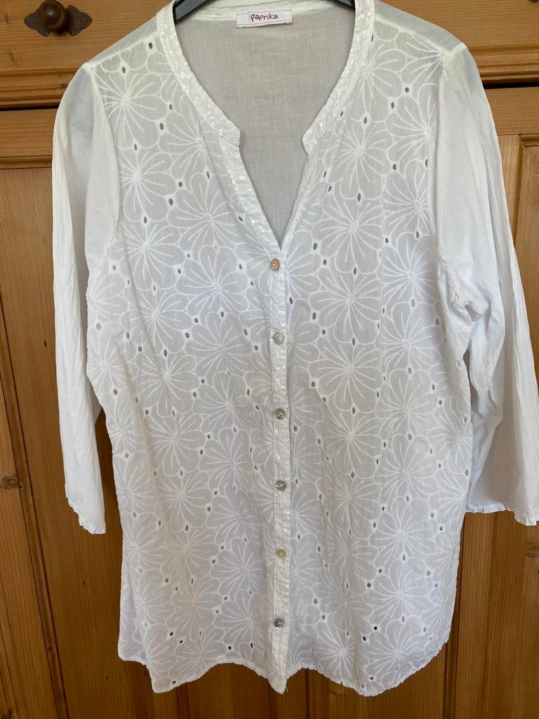 Witte zgan tuniek van Paprika maat 1, Kleding | Dames, Ophalen of Verzenden, Zo goed als nieuw, Maat 46/48 (XL) of groter, Wit