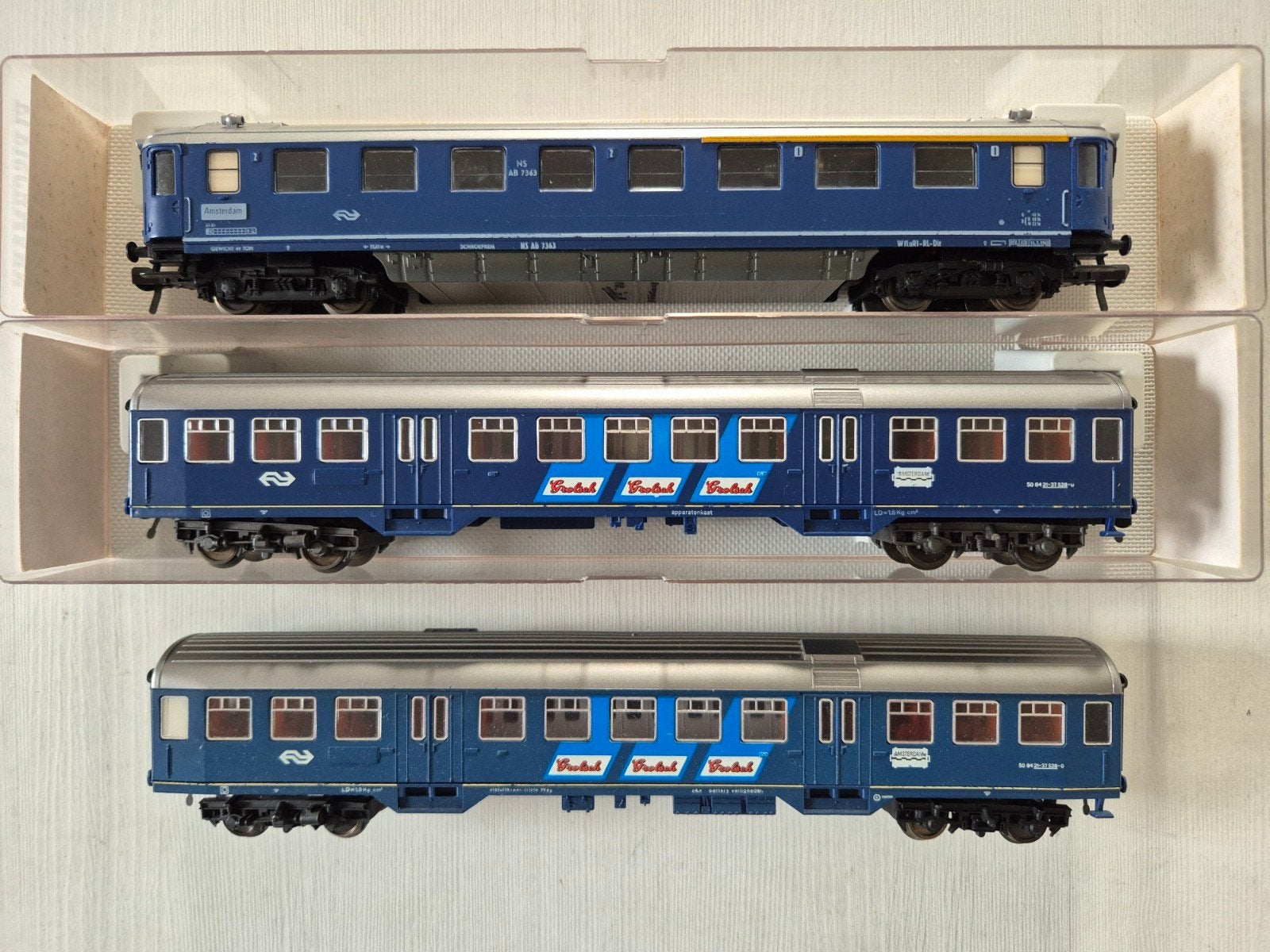 3 Fleischmann H0 NS rijtuigen 5154/5156, Hobby en Vrije tijd, Gebruikt, Gelijkstroom, Fleischmann, Wagon