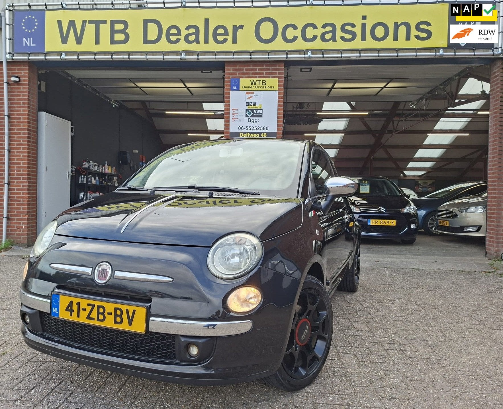 Fiat 500 1.4-16V Sport/Black Edition, Nw. APK (16-09-2027), Auto's, Voorwielaandrijving, 101 pk, Gebruikt, 4 cilinders