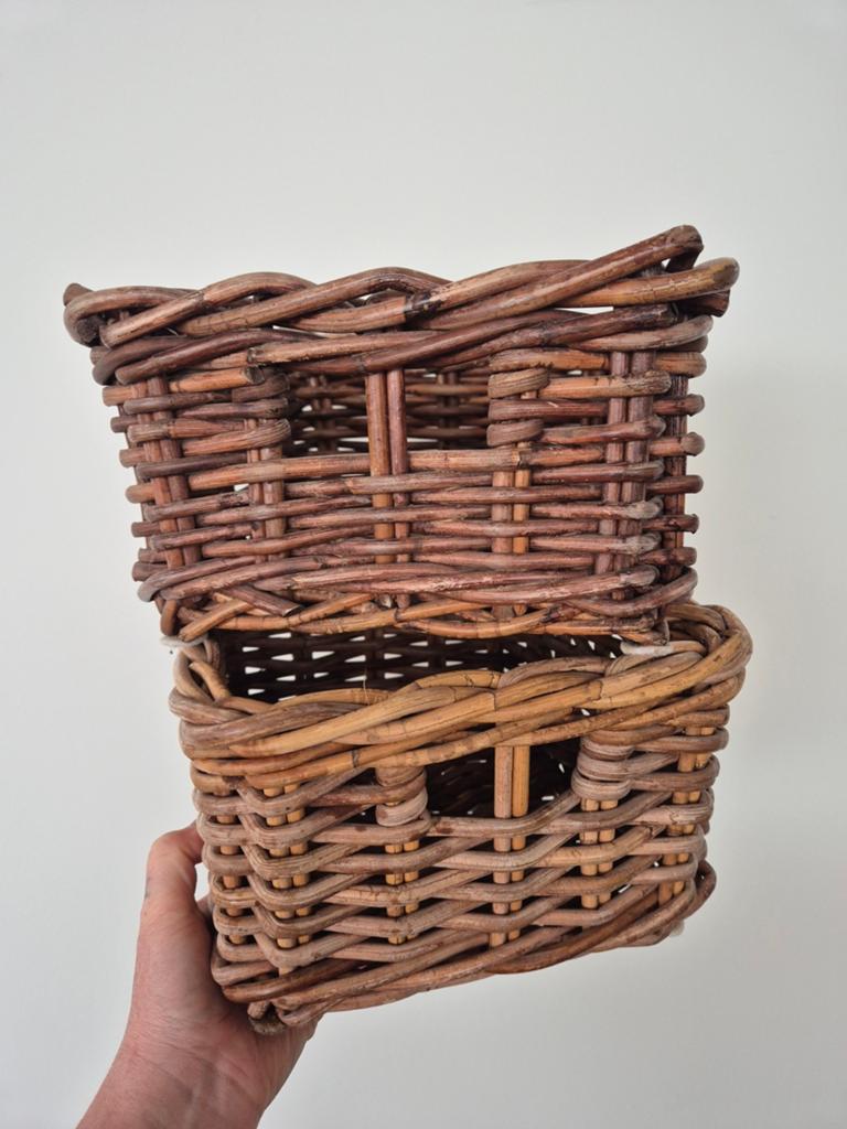 Vintage rotan ikea manden, Huis en Inrichting, Ophalen of Verzenden, Zo goed als nieuw, Rond, Riet