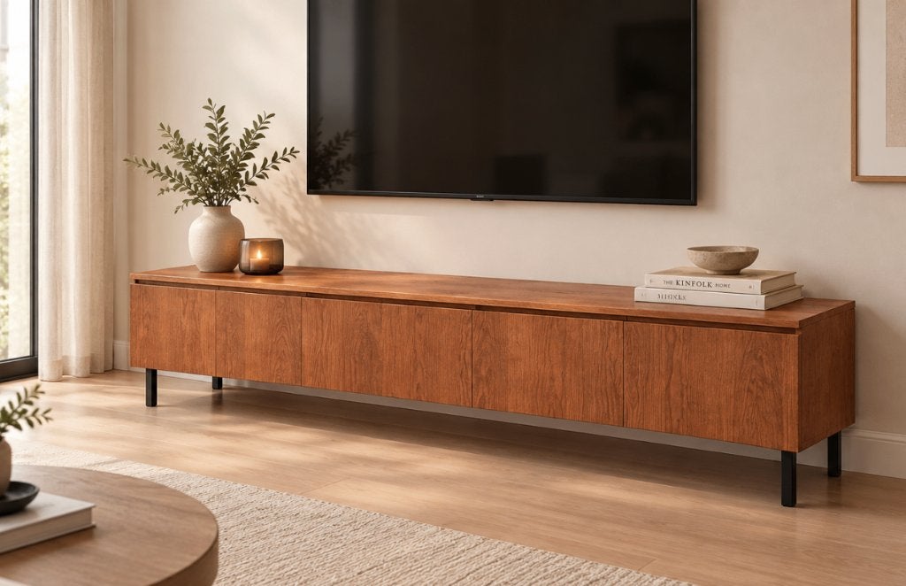 Vintage Lowboard Dressoir Tv Audio Meubel Jaren 60 Teak, Huis en Inrichting, Vintage Dressoir, Gebruikt, Vintage Dressoir, Vintage Dressoir