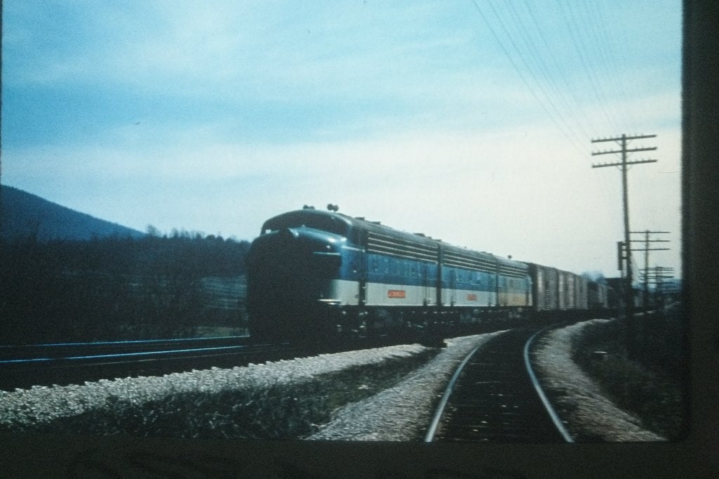 spoorwegen USA loc rijtuig personenwagen materieel 7 dia's, 1960 tot 1980, Gebruikt, Foto, Buitenland