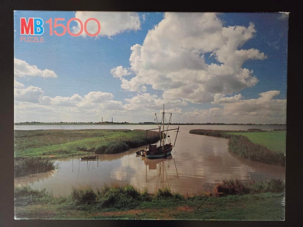 Mb puzzle 1500 stukjes oost friesland, Ophalen of Verzenden, 500 t/m 1500 stukjes, Gebruikt