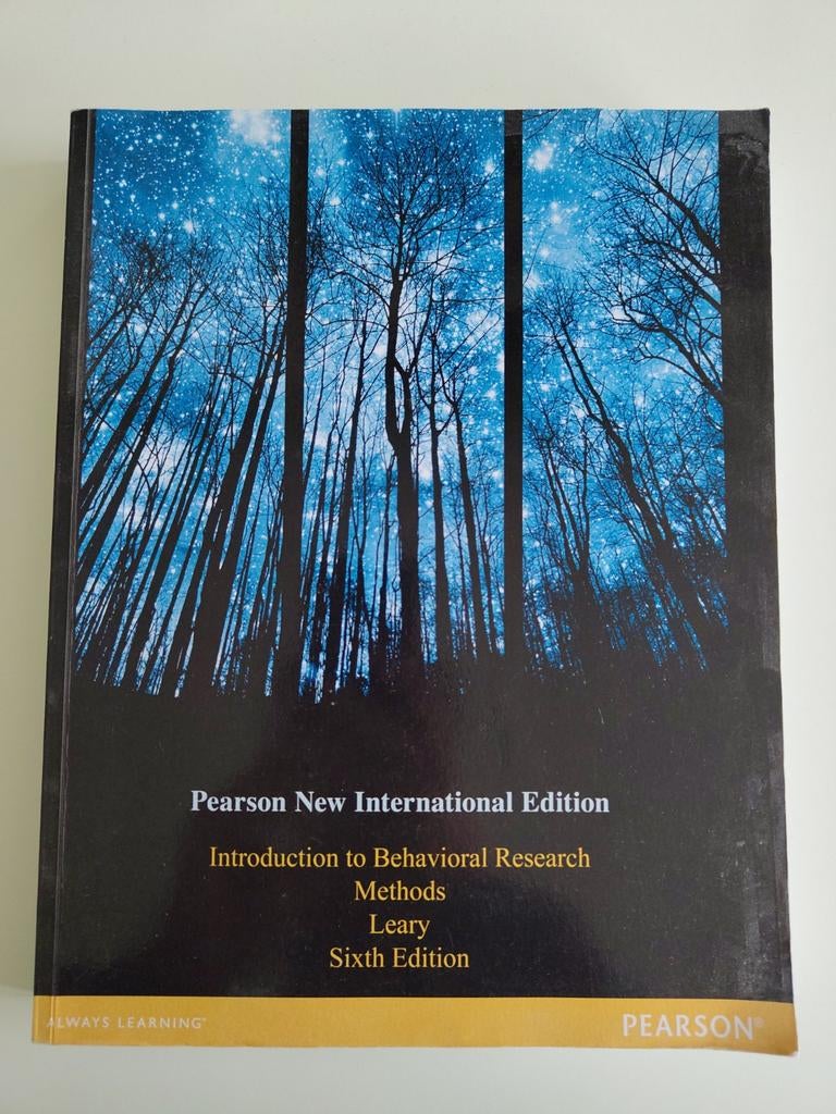 Introduction to Behavioral Research Methods - Leary, Leary, Zo goed als nieuw, Gamma, HBO