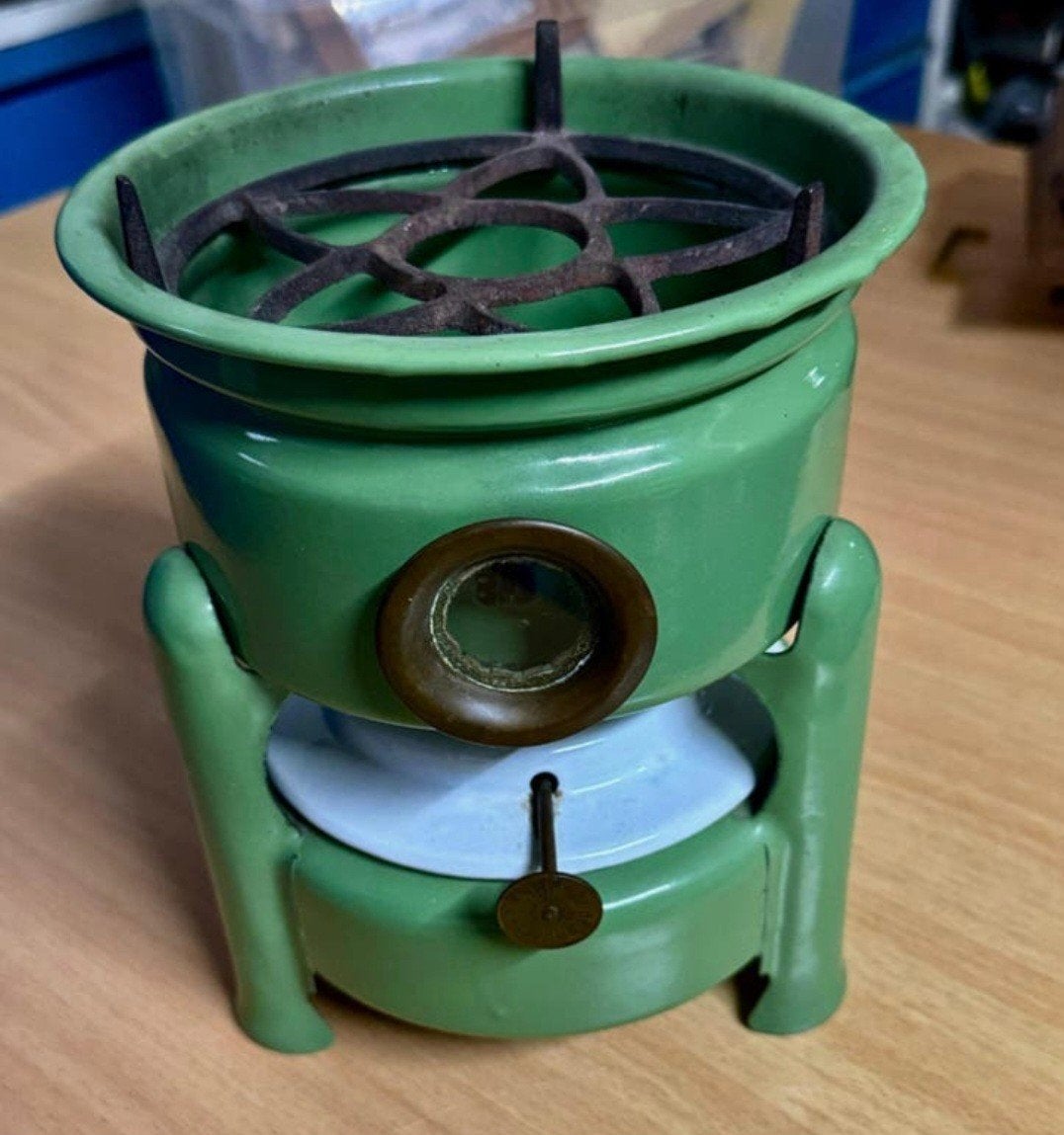 Vintage Groene Petroleumbrander - Antieke Kooktoestel, Ophalen of Verzenden