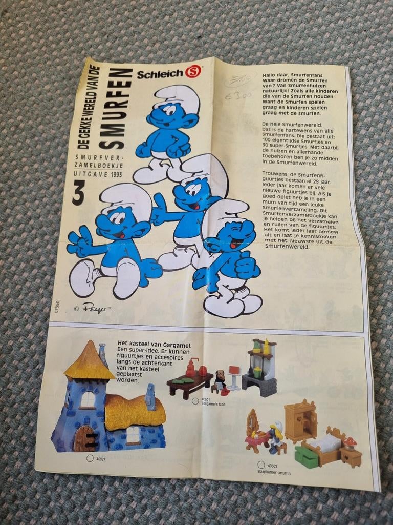 Vintage Smurfen Peyo Schleich Catalogus Boekje 1993, Verzamelen, Smurfen, Gebruiksvoorwerp, Schleich, M, Ophalen of Verzenden