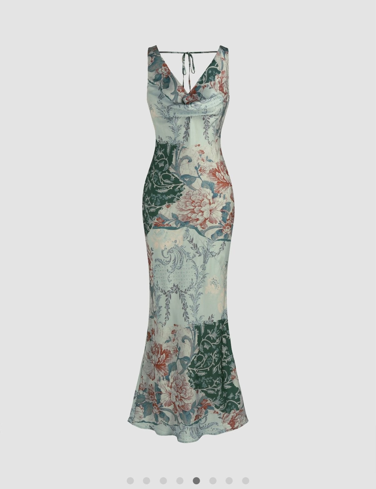Cider Bloemenprint Maxi Jurk met Watervalhals, Kleding | Dames, Jurken, Meerkleurig, Nieuw, Ophalen of Verzenden, Maat 36 (S)