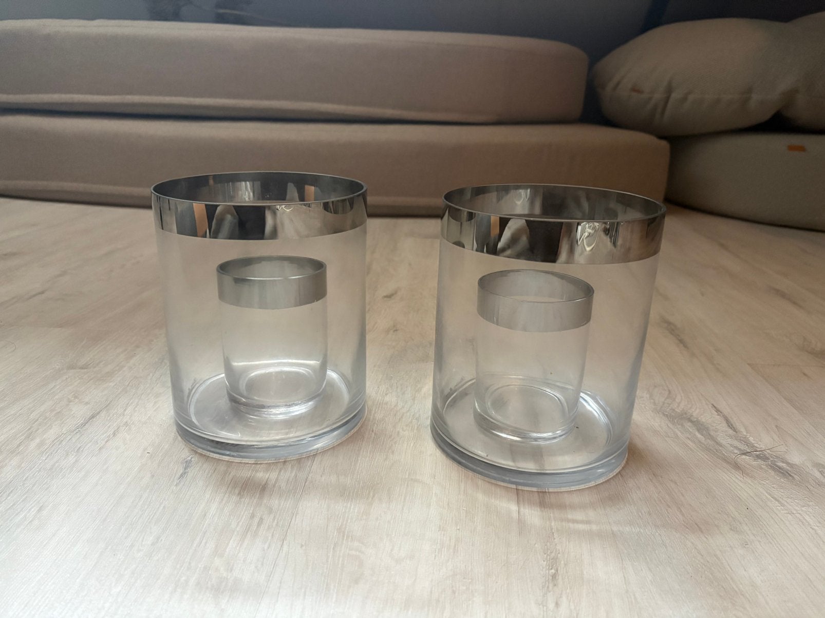 Riviera maison windlichten glas 2 stuks, Ophalen, Nieuw, Glas, Rivièra Maison