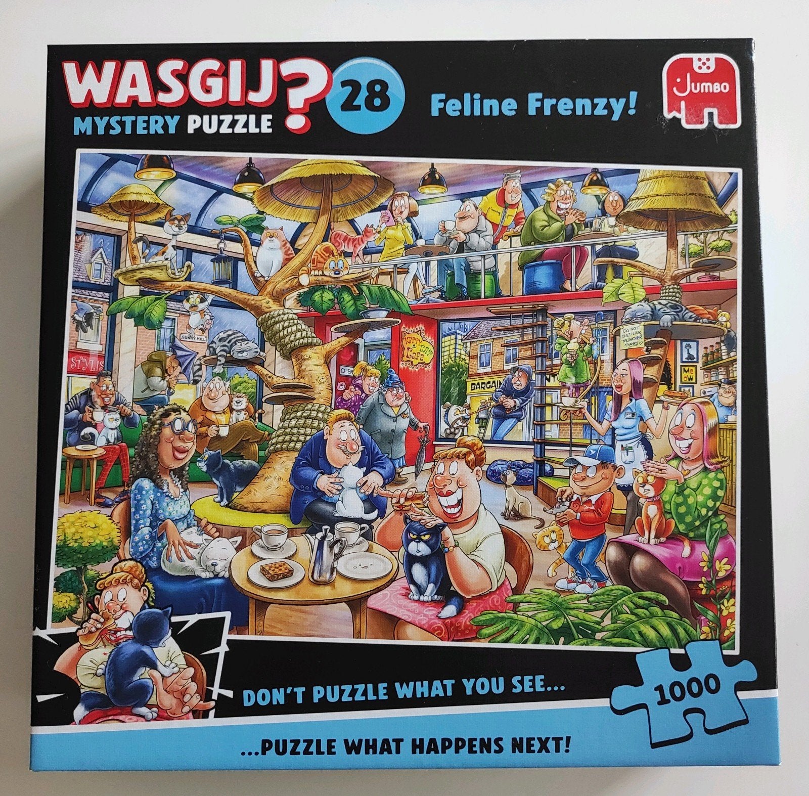 (Nieuw) Wasgij mystery puzzle Feline Frenzy, Ophalen, 500 t/m 1500 stukjes, Nieuw, Legpuzzel