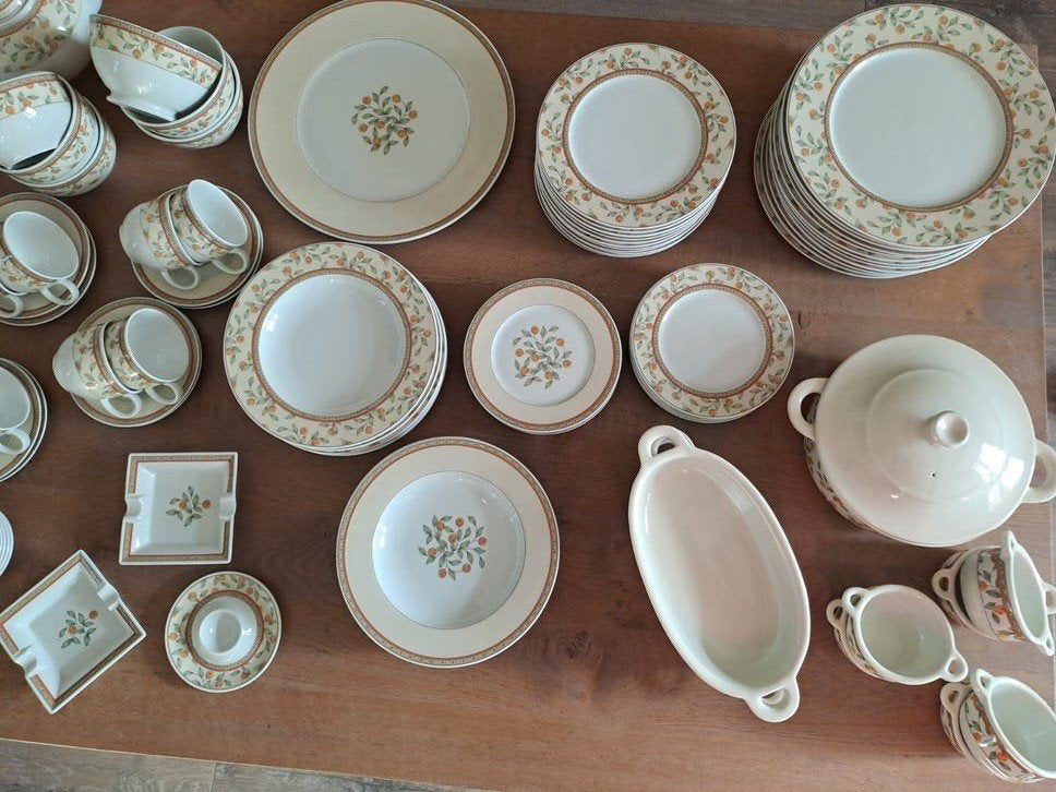 Koffietijdservies/Art-Design Servies met Sinaasappelmotief, Ophalen, Overige merken, Zo goed als nieuw, Modern
